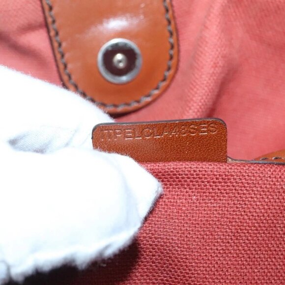 BURBERRY Nova Check Blue Label Tote Bag PVC Suede Beige Brown gold Auth 133568 - Picture 12 of 16